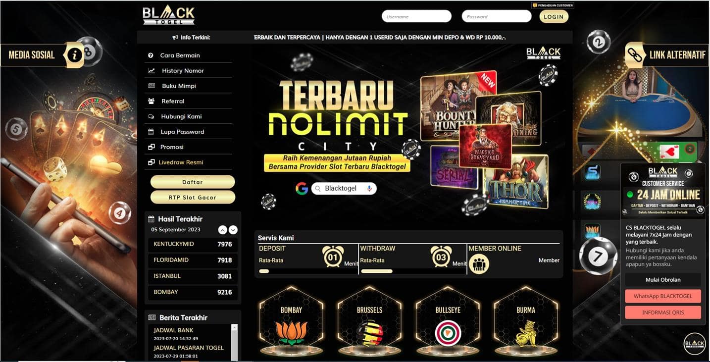 Situs Judi Slot, Live Casino dan Dingdong Togel Online Terpercaya BLACKTOGEL