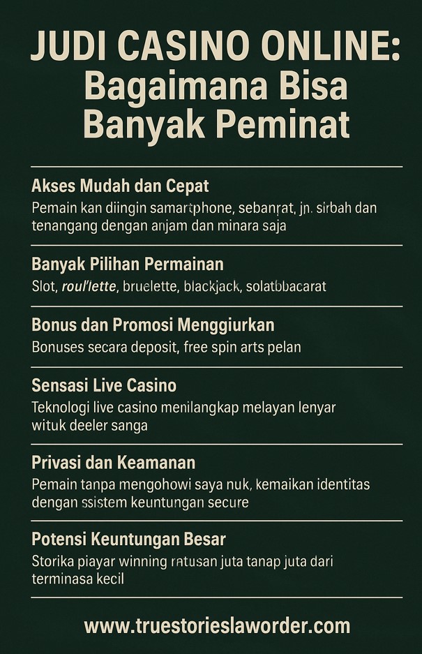 JUDI CASINO ONLINE: Bagaimana Bisa Banyak Peminat